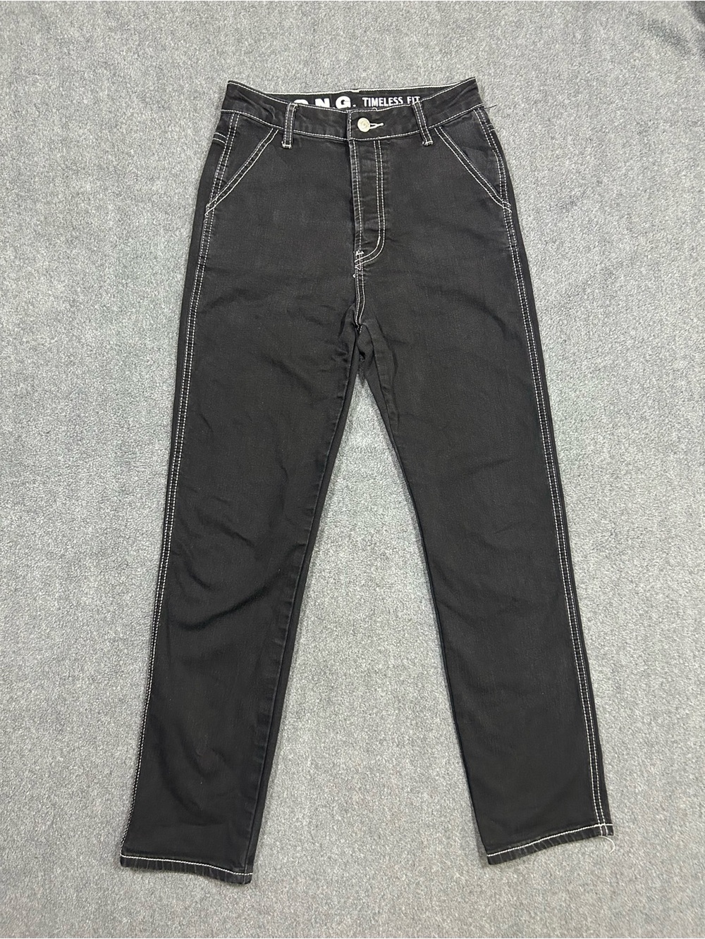 Black Jeans with White Contrast Stitching